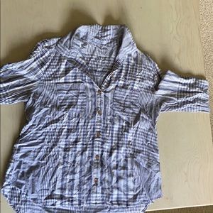 casual blue button up